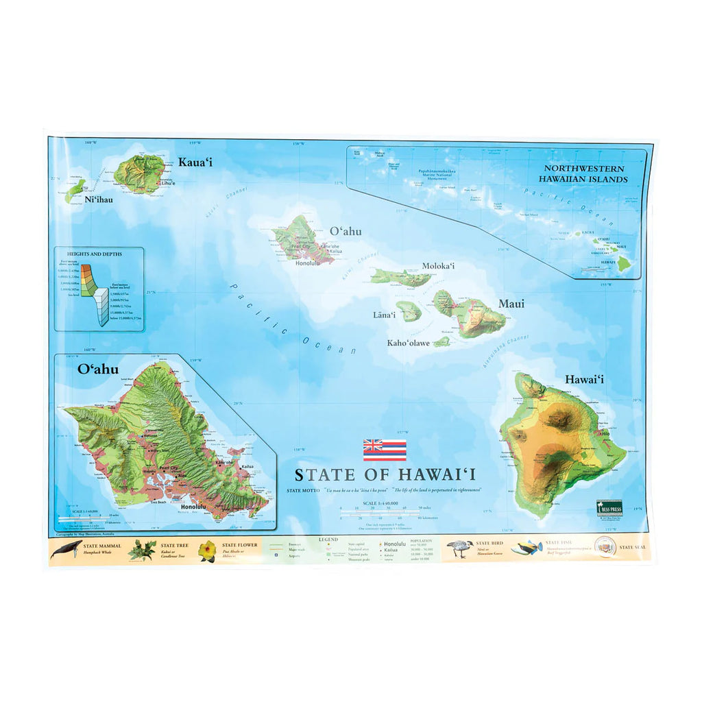 State of Hawai'i Wall Map - Flat